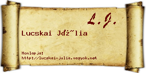 Lucskai Júlia névjegykártya