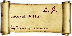Lucskai Júlia névjegykártya