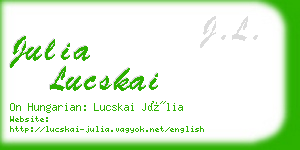 julia lucskai business card